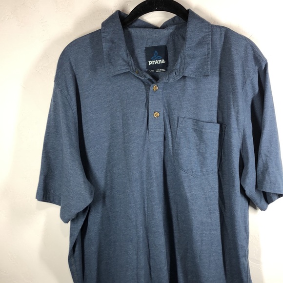 Prana blue organic cotton polo size large - Picture 2 of 10